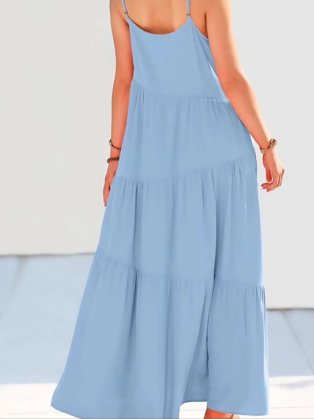 Elegant Gray Maxi Dress - Picture 2 of 7